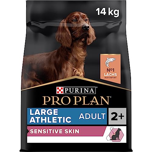 Pro Plan Large Athletic Adult Sensitive Skin, Hundefutter trocken, reich an Lachs, 1er Pack (1 x 14 kg) von Pro Plan