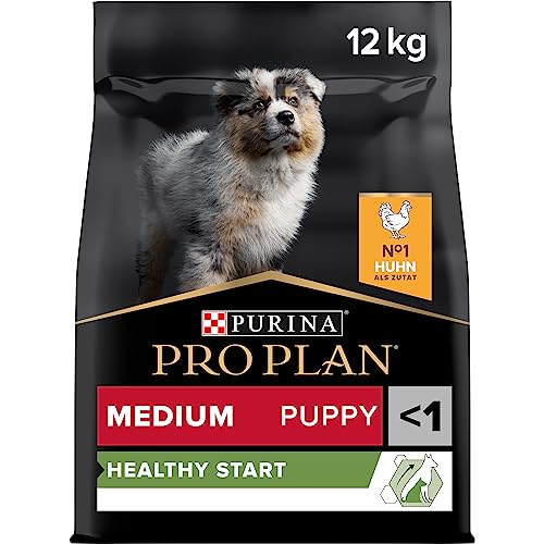 Pro Plan Medium Puppy Healthy Start, Welpenfutter trocken, reich an Huhn, 1er Pack (1 x 12 kg) von Pro Plan