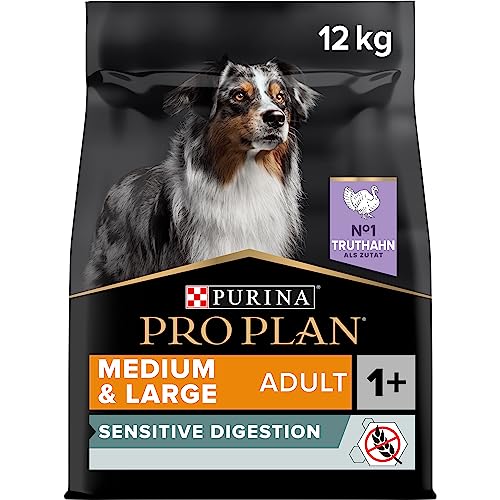 Pro Plan Grain Free Medium & Large Adult Sensitive Digestion, Hundefutter trocken, reich an Truthahn, 1er Pack (1 x 12 kg) von Pro Plan