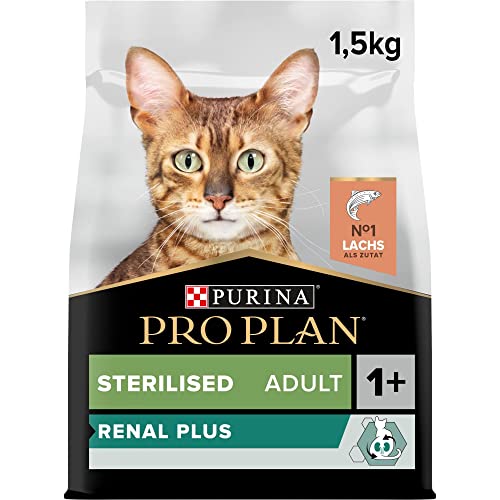 Pro Plan PURINA PRO PLAN STERILISED Adult 1+ Katzenfutter trocken mit OPTIRENAL, reich an Lachs, 1er Pack (1 x 1,5kg) von Pro Plan