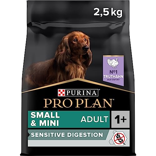 Pro Plan Grain Free Small & Mini Adult Senstive Digestion, Hundefutter trocken, reich an Truthahn, 1er Pack (1 x 2,5 kg) von Pro Plan