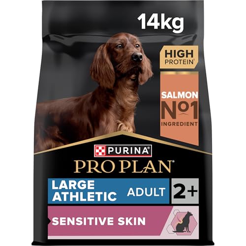 PURINA PRO PLAN Large Athletic Adult Sensitive Skin, Hundefutter trocken, reich an Lachs, 1er Pack (1 x 14 kg) von Pro Plan