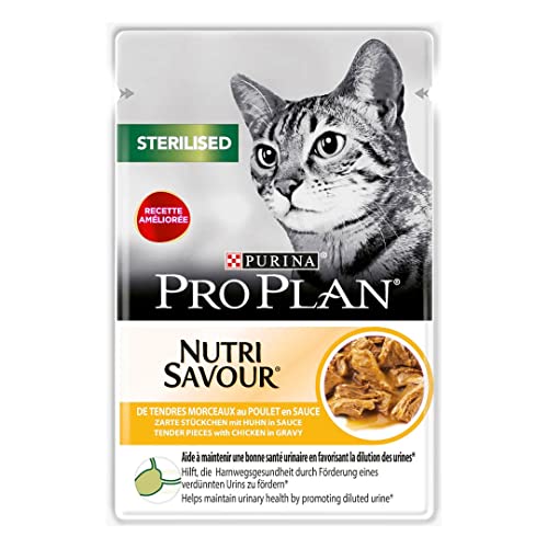 PURINA PRO PLAN | Sterilised | Erwachsene | Pflege mit Hühnchen | Sauce | Katze | Frischebeutel mit 85 g von PURINA
