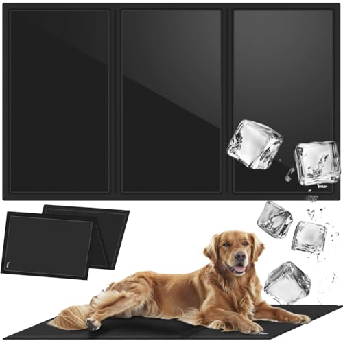 PURLOV Kühlmatte Hund für Hunde & Katzen 110x70 cm - Selbstkühlende Gelmatte - Welpen Zubehör Perfekter Komfort Unterwegs & Zuhause - Hundezubehör Zusammenklappbare und Wasserfeste 25536 von PURLOV