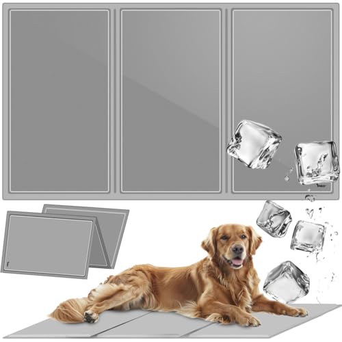 PURLOV Kühlmatte für Hunde Groß 110x70 – Selbstkühlende Gel Matte für Haustiere – Kühlmatte Hund für Sommer & Auto – Komfortable Kühlmatte Bett für Große und Kleine Tiere – Grau 25537 PURLOV Kühlmatte für Hunde Groß 110x70 – Selbstkühlende Gel Matte für Haustiere – Kühlmatte Hund für Sommer & Auto – Komfortable Kühlmatte Bett für Große und Kleine Tiere – Grau 25537 von PURLOV