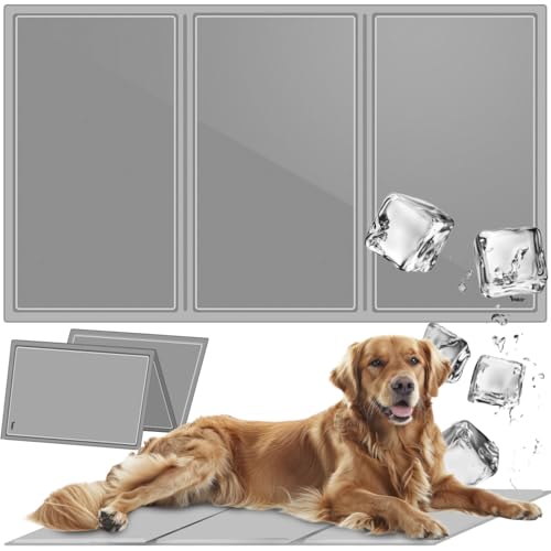 PURLOV Kühlmatte für Hunde Groß 90x50 – Selbstkühlende Gel Matte für Haustiere – Kühlmatte Hund für Sommer & Auto – Komfortable Kühlmatte Bett für Große und Kleine Tiere – Grau 25531 PURLOV Kühlmatte für Hunde Groß 90x50 – Selbstkühlende Gel Matte für Haustiere – Kühlmatte Hund für Sommer & Auto – Komfortable Kühlmatte Bett für Große und Kleine Tiere – Grau 25531 von PURLOV