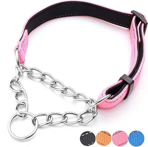 PUROAYET Martingale Hundehalsband, breit, 2,5 cm, reflektierendes Nylon mit Edelstahlkette, bequem, weich gepolstert, verstellbar, Trainingshalsband für große, mittelgroße und kleine Hunde (Größe S, PUROAYET Martingale Hundehalsband, breit, 2,5 cm, reflektierendes Nylon mit Edelstahlkette, bequem, weich gepolstert, verstellbar, Trainingshalsband für große, mittelgroße und kleine Hunde (Größe S, von PUROAYET