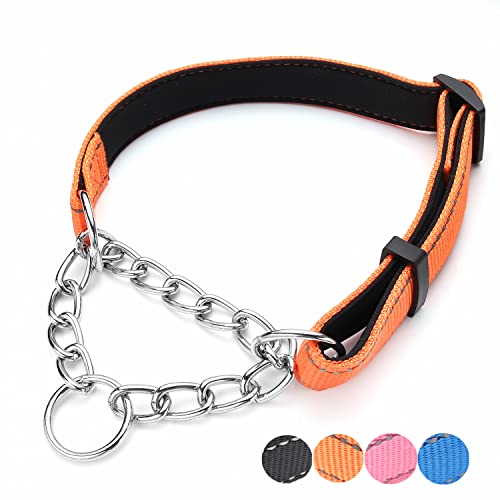 PUROAYET Martingale Hundehalsband, verstellbar, weiches Nylon, reflektierend, mit Edelstahlkette, für Spaziergänge, Training, robuste Welpenkette, Halsbänder für kleine, mittelgroße und große Hunde PUROAYET Martingale Hundehalsband, verstellbar, weiches Nylon, reflektierend, mit Edelstahlkette, für Spaziergänge, Training, robuste Welpenkette, Halsbänder für kleine, mittelgroße und große Hunde von PUROAYET