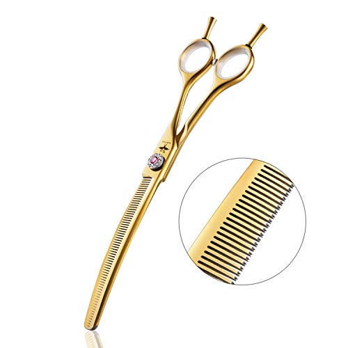 PURPLEBIRD Fellschere 6,5 Inch Gebogene Hundeschere Katzenschere Hunde Hundescheren zur Fellpflege für alle Hunde Katze Schneiden und Grooming Japanischer Edelstahl 440C Handarbeit Gelb PURPLEBIRD Fellschere 6,5 Inch Gebogene Hundeschere Katzenschere Hunde Hundescheren zur Fellpflege für alle Hunde Katze Schneiden und Grooming Japanischer Edelstahl 440C Handarbeit Gelb von PURPLEBIRD