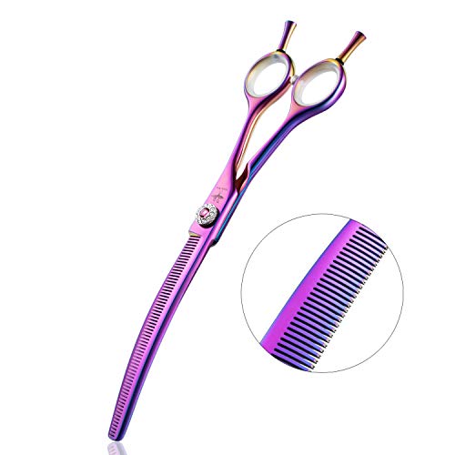 PURPLEBIRD Fellschere 7 Inch Gebogene Hundeschere Effilierschere Professionelle Haustierpflege Stumpfe Spitze Katzenschneidewerkzeuge Japanische Edelstahlklingen Lila PURPLEBIRD Fellschere 7 Inch Gebogene Hundeschere Effilierschere Professionelle Haustierpflege Stumpfe Spitze Katzenschneidewerkzeuge Japanische Edelstahlklingen Lila von PURPLEBIRD