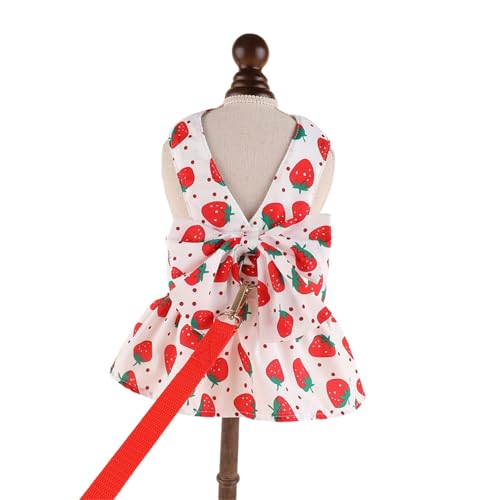 Haustierkleid mit Schleife, für kleine Hunde, modische Hundekleidung mit Leine für kleine Aktivitäten, regulierbare Geschirre Haustierkleid mit Schleife, für kleine Hunde, modische Hundekleidung mit Leine für kleine Aktivitäten, regulierbare Geschirre von PURPLELILY