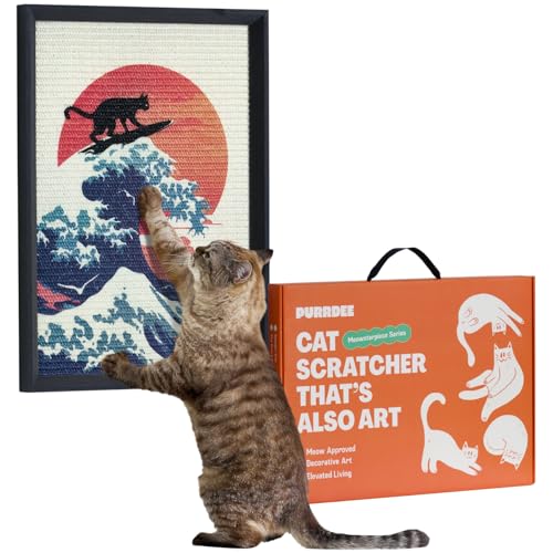 PURRDEE Dekorativer Katzen-Wandkratzer, 35,6 x 50,8 cm, von Kunstwerken inspirierter Sisal-Kratzbaum mit stilvollem Holzrahmen, einfache Installation ohne Bohren, einzigartiges und funktionales PURRDEE Dekorativer Katzen-Wandkratzer, 35,6 x 50,8 cm, von Kunstwerken inspirierter Sisal-Kratzbaum mit stilvollem Holzrahmen, einfache Installation ohne Bohren, einzigartiges und funktionales von PURRDEE
