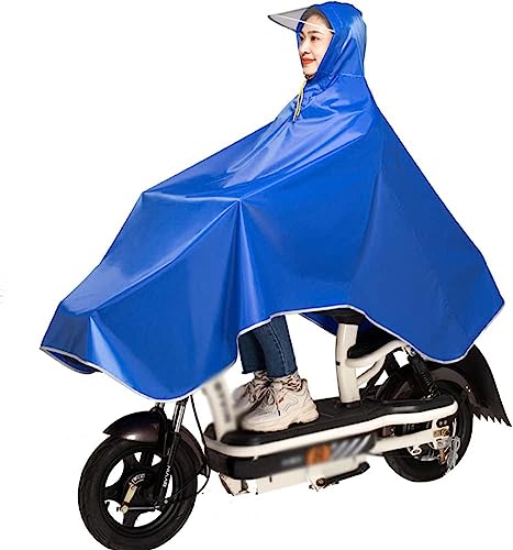 Vorbeugung von Regen Fahrrad-Regenmantel, wasserdichter Poncho, 4XL, Motorrad-Poncho, wasserdichter Fahrrad-Roller-Regen-Hoodie-Mantel for Erwachsene (Farbe: Rot, Größe: Single 4XL) (Color : Blue, S von PUTOVA