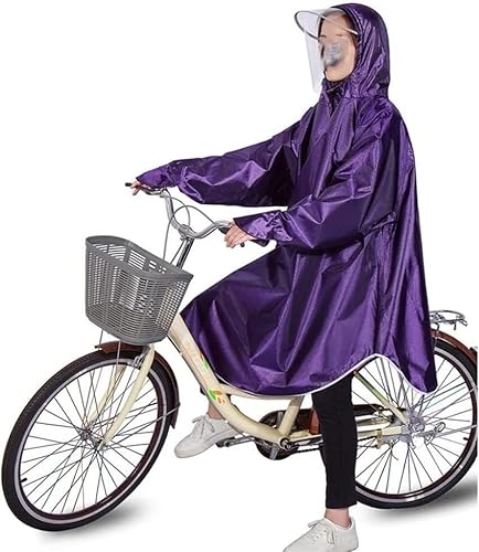 Vorbeugung von Regen Fahrrad-Regenmantel, wasserdichter Poncho, Fahrrad-Regenponcho for Erwachsene, Regenmantel mit Kapuze for Damen und Herren, mit reflektierenden Streifen, leicht, wasserdicht, wied von PUTOVA