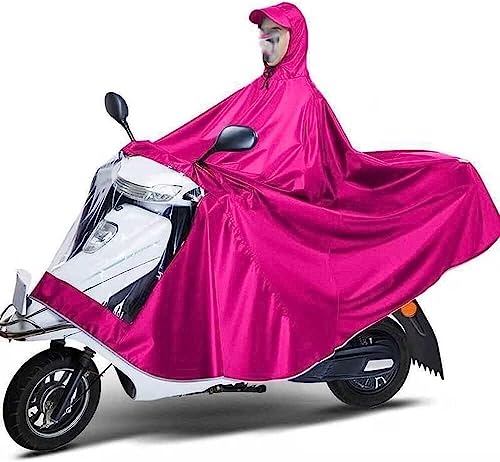 Vorbeugung von Regen Fahrrad-Regenmantel, wasserdichter Poncho, Unisex-Poncho for Fahrrad/Motorrad/Roller, Fahrradjacke, Regenmantel-Umhang (Farbe: Rot, Größe: Single 5XL) (Color : Pink, Size : Doub von PUTOVA