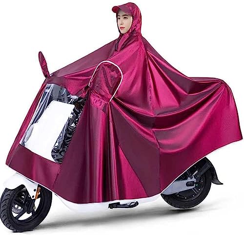 Vorbeugung von Regen Fahrrad-Regenmantel, wasserdichter Poncho, Unisex-Poncho for Fahrrad/Motorrad/Roller, Fahrradjacke, Regenmantel-Umhang (Farbe: Rot, Größe: Single 5XL) (Color : Red, Size : Doubl von PUTOVA