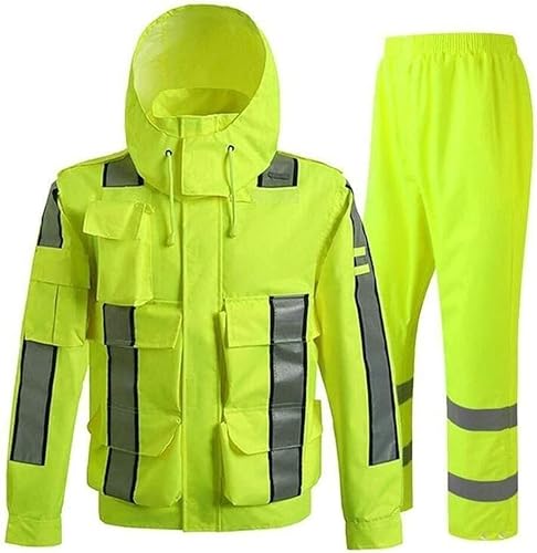 Vorbeugung von Regen Fahrrad-Regenmantel, wasserdichter Poncho, hochenergetischer wasserdichter Poncho, Sichtbarkeits-Sicherheits-Arbeitskapuzenpullover mit reflektierendem Streifen, Outdoor-Regenbekl von PUTOVA