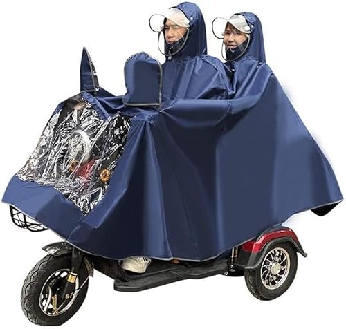 Vorbeugung von Regen Fahrrad-Regenmantel, wasserdichter Poncho, übergroßer Motorrad-Dreirad-Regenponcho, verdickender Regenmantel, Einzel-/Doppel-E-Bike-Dreirad-Poncho (Farbe: Rot, Größe: Single 5XL) von PUTOVA