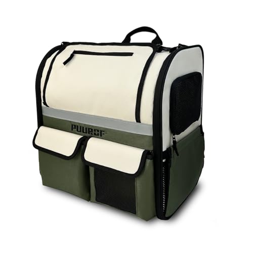 PUUROF Haustier-Tragerucksack mit verstellbarem Schultergurt (grün) von PUUROF