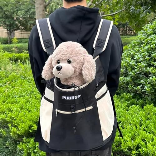 Tasche für Katzen, Brusttasche, Hunderucksack, kleine Hunde, Katzen, zum Ausgehen, für Pausenfreigehen, schmutziges Haustier-Rucksack, Auto (schwarz, groß) von PUUROF