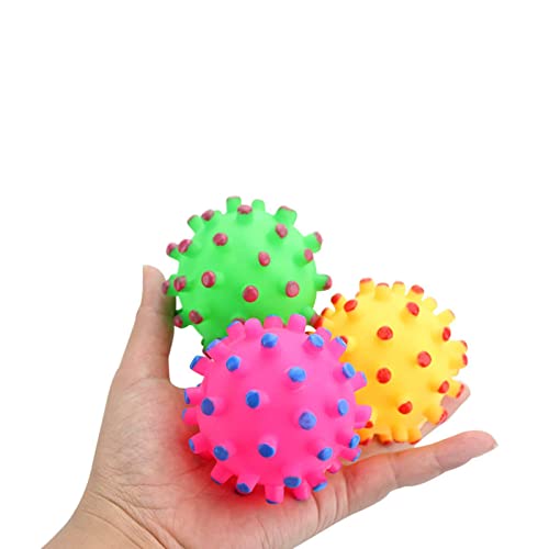 3 STÜCKE Spike Ball Sounding Toy Dogs Molar Teeth Cleaner Small Spike Ball Pet Dog Toys Bissfestes Vinylspielzeug Puppy Toy Dog Chew Toys von PUYYDS