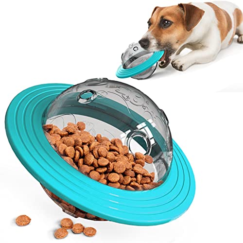 Flying Saucer Dog Game Flying Discs Toys Cat Chew Lecking Slow Food Feeder Ball Puppy IQ Trainingsspielzeug Anti Choke Puzzle Dogs von PUYYDS