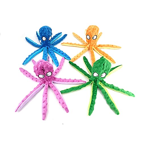 PUYYDS 8 Beine Octopus Weiches Plüsch-Hundespielzeug Spielen im Freien Interaktives quietschendes Hundespielzeug Sounder Sounding Paper Kauzahnspielzeug von PUYYDS