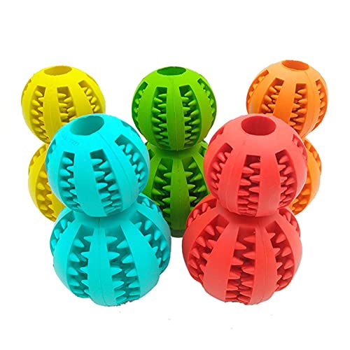 PUYYDS New Pet Toys 5CM Hundespielzeug Interaktiver Elastizitätsball Naturkautschuk Leckender Ball Zahn Sauberer Ball Katze Hund Kauen Interaktives Spielzeug von PUYYDS
