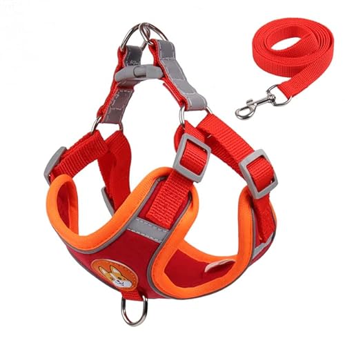 Weiches Mesh-Hundegeschirr mit Leine Set Reflektierender Brustgurt im Westenstil für kleine und mittelgroße Hunde Weiches Mesh-Hundegeschirr mit Leine Set Reflektierender Brustgurt im Westenstil für kleine und mittelgroße Hunde von PUYYDS
