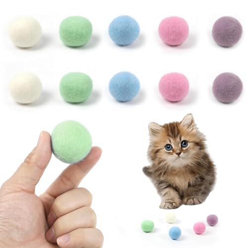 PVFZXS 15 Stück Katzenbälle, Katzenspielzeug Ball, Katzen Ball, Katzenbälle Spielzeug für Katzen Kitten, Natürliches Filzbälle für Katzen aus 100% Wolle PVFZXS 15 Stück Katzenbälle, Katzenspielzeug Ball, Katzen Ball, Katzenbälle Spielzeug für Katzen Kitten, Natürliches Filzbälle für Katzen aus 100% Wolle von PVFZXS
