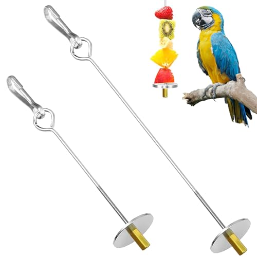 2 Stück Nymphensittich Futter Hängen, Wellensittich Zubehör Mit Vogelspielzeug Design, Praktischer Futterspender Wellensittich Für Käfig, Ideal Als Spielzeug Für Wellensittiche Und Nymphensittiche von PVTXFK
