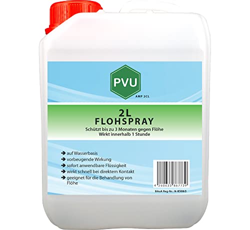 Pvu Floh Spray 2L - Langzeitwirkung gegen Flöhe & Tierflöhe Innen und Außen auf Wasserbasis von PVU