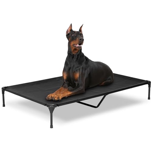 PVY Kühlendes erhöhtes Hundebett, erhöhtes Haustierbett, Metallrahmen mit waschbarem, atmungsaktivem Netzgewebe, Größe XXL, Schwarz PVY Kühlendes erhöhtes Hundebett, erhöhtes Haustierbett, Metallrahmen mit waschbarem, atmungsaktivem Netzgewebe, Größe XXL, Schwarz von PVY