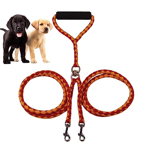 Doppelte Hunde-Bungee-Leine | Universelle tragbare Y-Leine für Haustiere, geflochtene Bungee-Seilleine - Wiederverwendbare, handgewebte Zugseil-Bungee-Leine für Haustiere, die Sich Nicht Pw tools von PW TOOLS