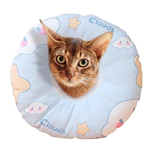 Katzenkegelhalsband - Katzenhalsband mit verstellbarem Kordelzug - Wolken-Druck-Katzenkegel zum Kratzen am Kopf, schützende Katzenkegel gegen Verletzungen, tolles Geschenk für von PW TOOLS