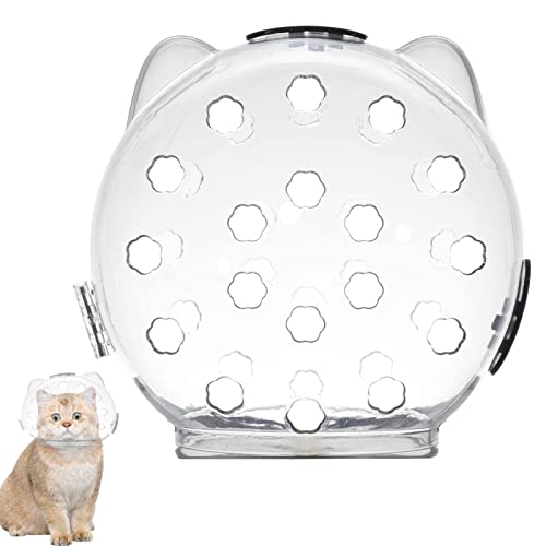 Maulkorb für Katzen zur Fellpflege | Hollow Space Ball Cat Helme Maulkorb,Anti-Bite Cat Transparenter Maulkorb, atmungsaktive Katzenhaube, um zu verhindern, DASS Sie gebissen von PW TOOLS