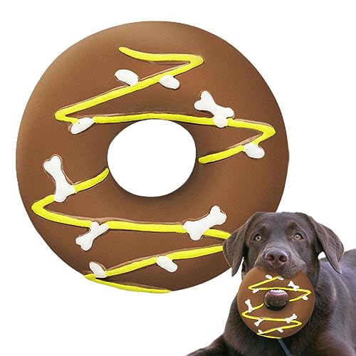 PW TOOLS Quietschspielzeug für Hunde | Interaktives Donut-Spielzeug für Haustiere mit Quietschern - Weiches und langlebiges Haustierspielzeug für Hunde und Welpen großer Rassen, Aggressive Kauer von PW TOOLS