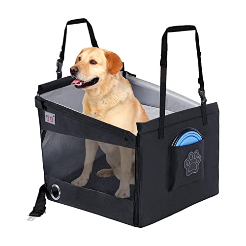 Welpenautositz - Atmungsaktiver und Faltbarer Welpen-Autokorb - Pet Travel Bed Safety Auto Seat für kleine mittelgroße Hunde bis zu 44 Pfund, Hundezubehör von PW TOOLS