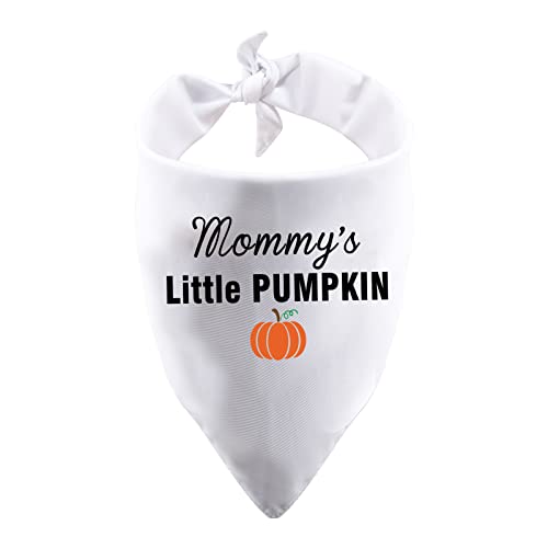 1 Stück Mommy's Little Pumpkin Hundehalstuch, Halstuch, lustiges Halloween-Hundehalstuch (Mommy's Little Pumpkin White) von PWHAOO