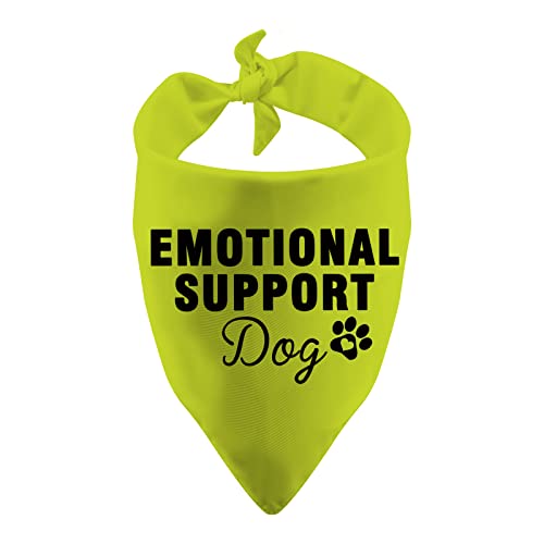 1 Stück emotionale Unterstützung Hundehalstuch, ESA Katzen-Bandana, ESA Hunde-Bandana, Schnappbefestigung, Hunde-Geschenk (emotionale Unterstützung Hund Gelb) von PWHAOO