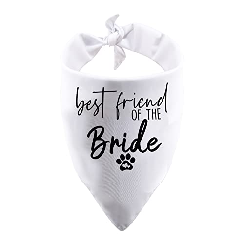 PWHAOO 1 Stück Best Friend of the Bride/Groom Wedding Tie-On Dog Bandana Wedding Dog Bandana Wedding Dog Gift (The Bride D) von PWHAOO