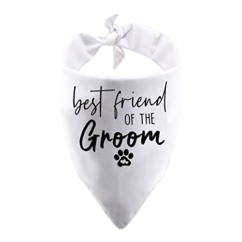 PWHAOO 1 Stück Best Friend of the Bride/Groom Wedding Tie-On Dog Bandana Wedding Dog Bandana Wedding Dog Gift (The Groom D) von PWHAOO