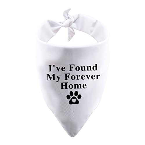 PWHAOO 1 Stück Hundehalstuch mit Aufschrift "I've Found My Forever Home", Weiß von PWHAOO