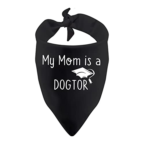 PWHAOO 1 Stück My Dad/Mom is a Dogtor Dog Halstuch, lustiges Tierarzt, Studenten-Abschlussgeschenk, Hund, Welpen, Bandana, Geschenk für Tierärzte (Hund, Mutter D) von PWHAOO
