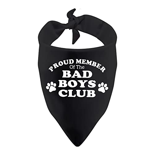 PWHAOO 1 Stück Proud Member of The Bad Boys Club Hundehalstuch, dreieckig, für Hunde, Bad Dog Club (Bad Boys Club D) von PWHAOO