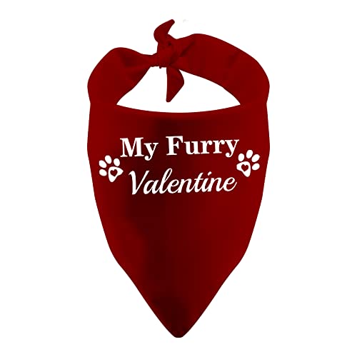 PWHAOO 1 Stück Valentine Hund Bandana My Furry Valentine Dog Bandana Valentines Day Gift (My Furry Valentine D) von PWHAOO