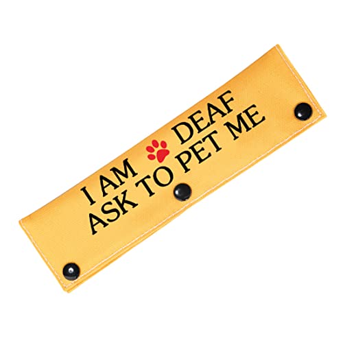 PWHAOO Deaf Dog Leash Wrap I'm Deaf Ask to Pet Me Deaf Dog Alarts Deaf Dogs Leash Sleeve (Ask to Pet Me Sleeve) von PWHAOO