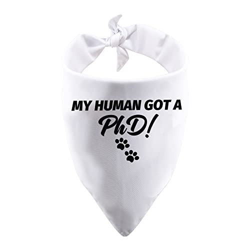 PWHAOO My Human Got A Phd Hundehalstuch, Abschluss-Halstuch, Doktor-Halstuch, 1 Stück von PWHAOO