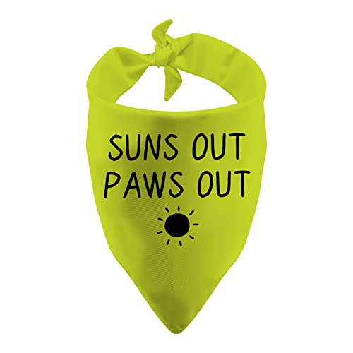 PWHAOO Sun Out Paws Out Dog Bandana Sommer Hund Bandana Sunshine Dog Bandana (Suns Out D) von PWHAOO