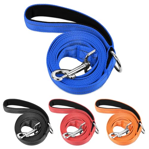 PWOD Doppelseitige, reflektierende Nylon-Hundeleine, 1,8 m, 1,2 m, 1,5 m, weich gepolsterter Griff, robuste Leinen mit D-Ring für mittelgroße und große Hunde, Marineblau PWOD Doppelseitige, reflektierende Nylon-Hundeleine, 1,8 m, 1,2 m, 1,5 m, weich gepolsterter Griff, robuste Leinen mit D-Ring für mittelgroße und große Hunde, Marineblau von PWOD